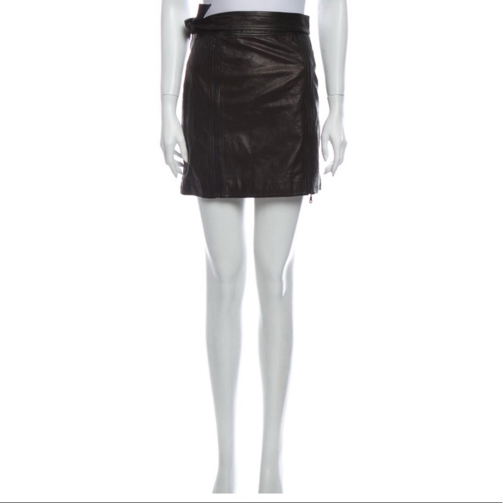J Brand Mini Lamb Leather Skirt with Tags